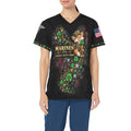 Lucky Duty Crew — Marine Corps St. Patrick's Day All-Over Print Scrub Top