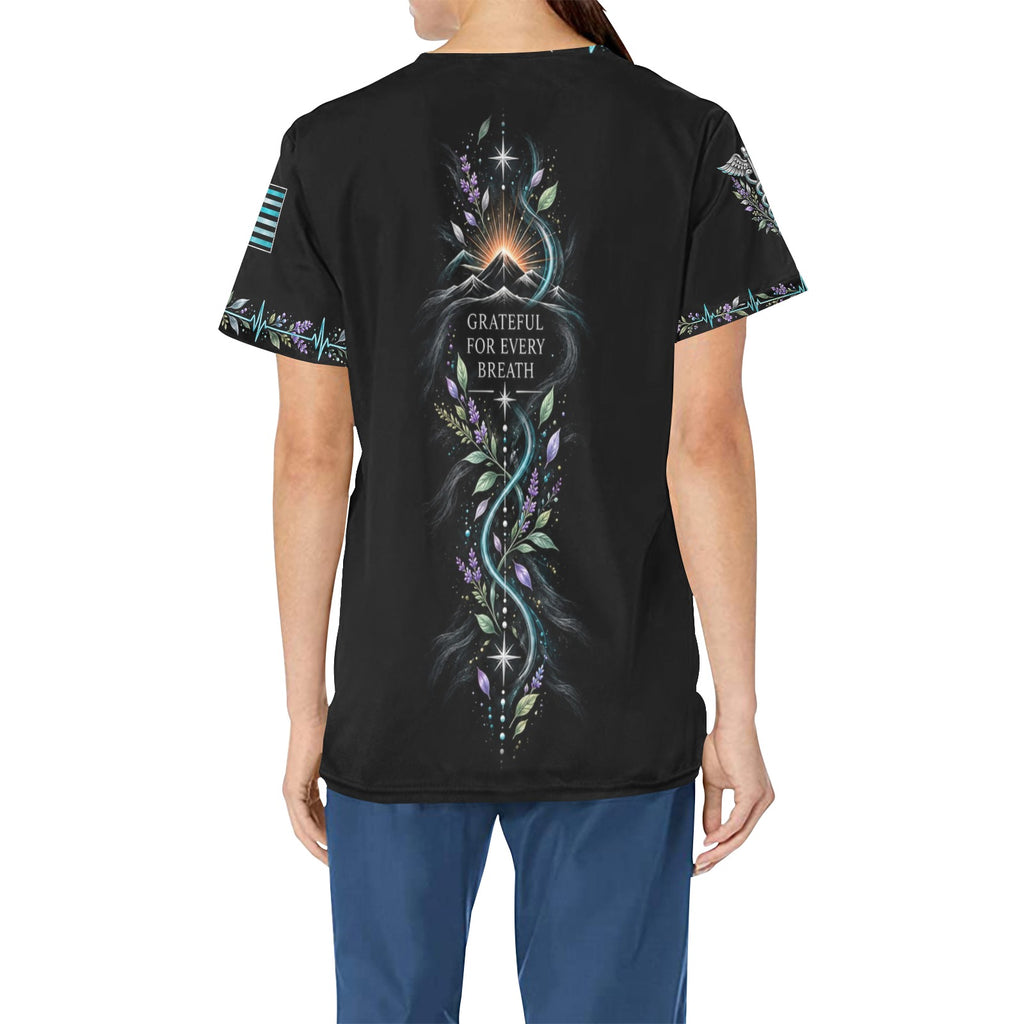 Renewed Resolve — Respiratory Easter All-Over Print Scrub Top