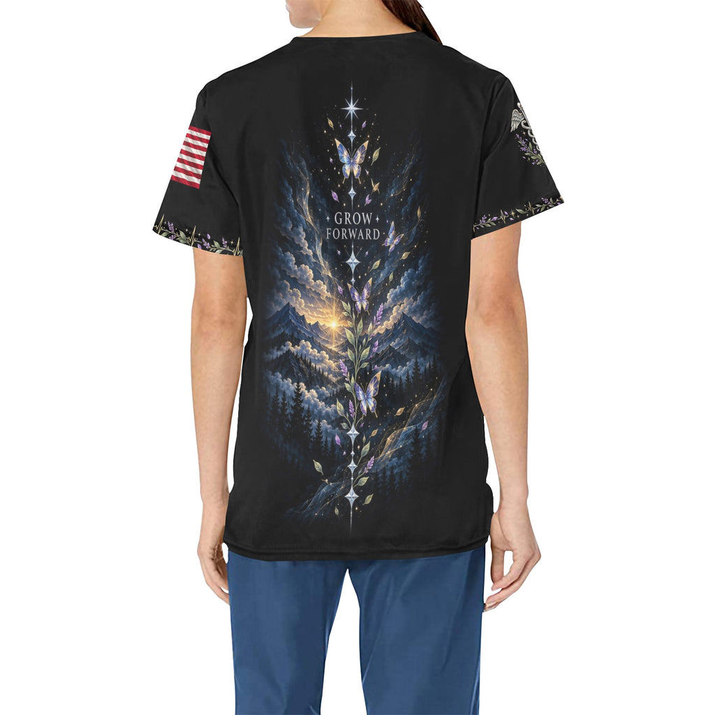 Wings of Renewal — Air Force Easter All-Over Print Scrub Top
