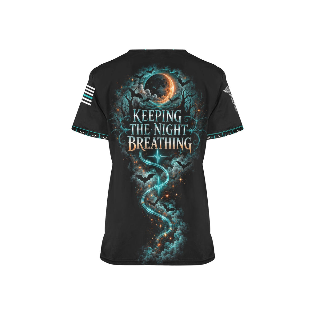 Airway After Dark — Respiratory Halloween All-Over Print Scrub Top
