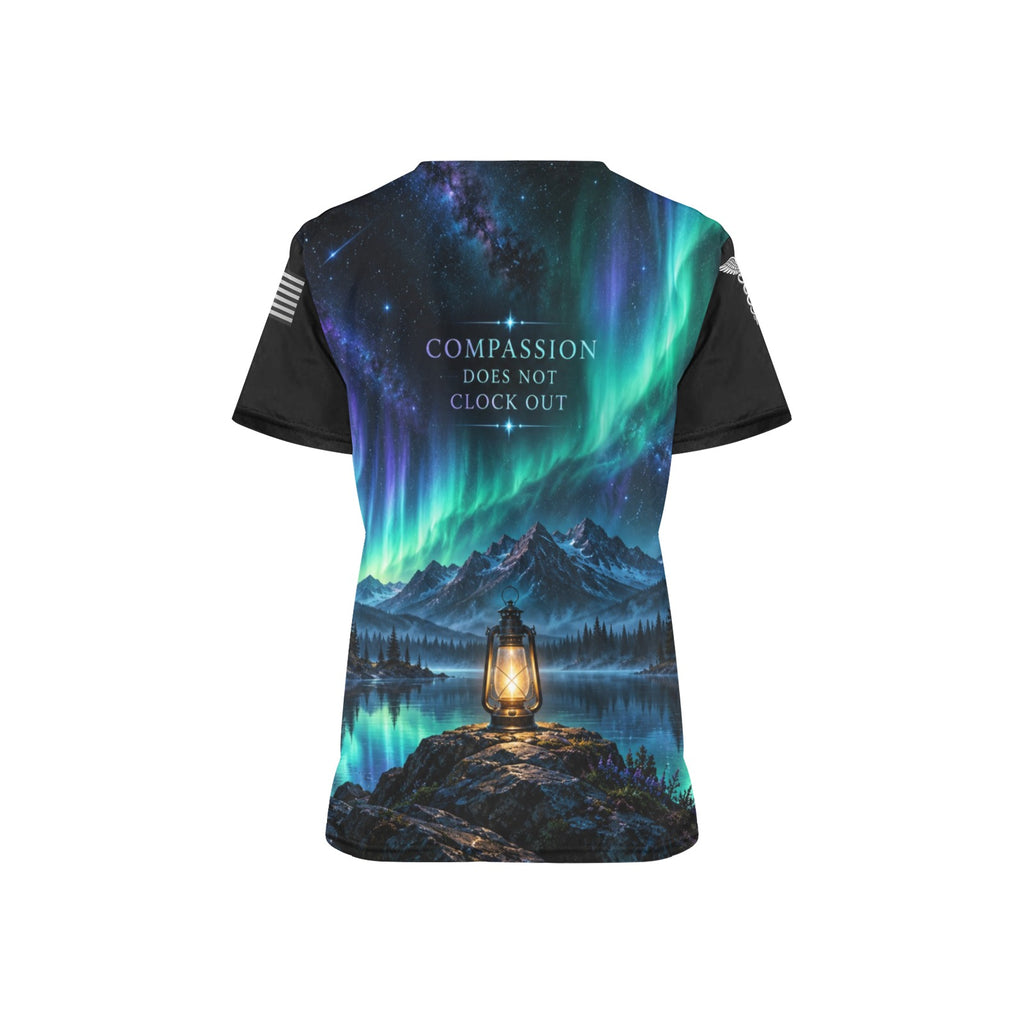 Aurora Watch — Nursing All-Over Print Scrub Top