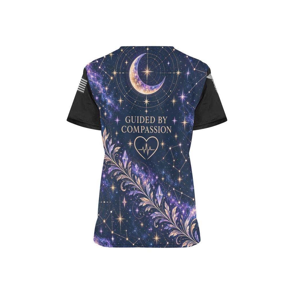 Celestial Care — Nursing All-Over Print Scrub Top