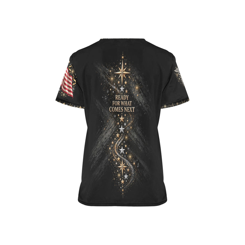 New Year Crew — Veterans New Year's All-Over Print Scrub Top