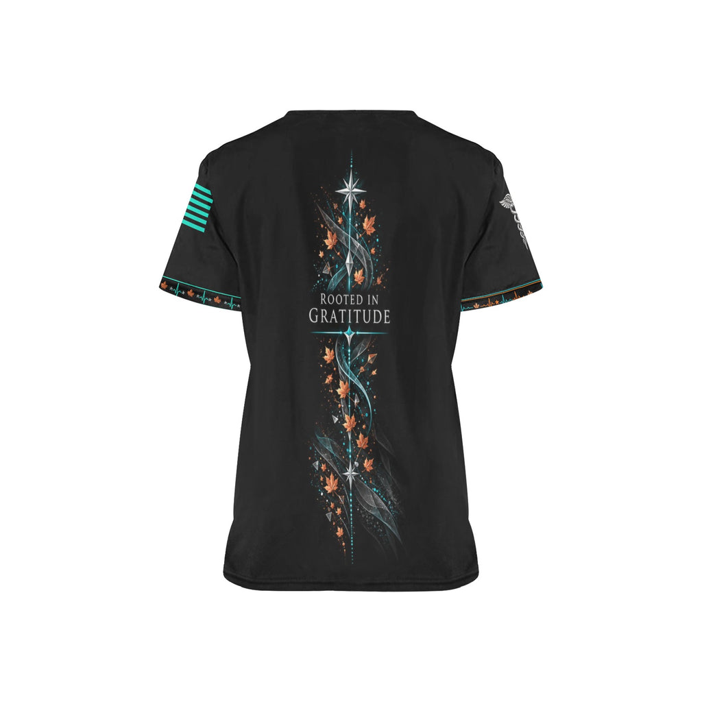 Roots of Gratitude — Respiratory Thanksgiving All-Over Print Scrub Top
