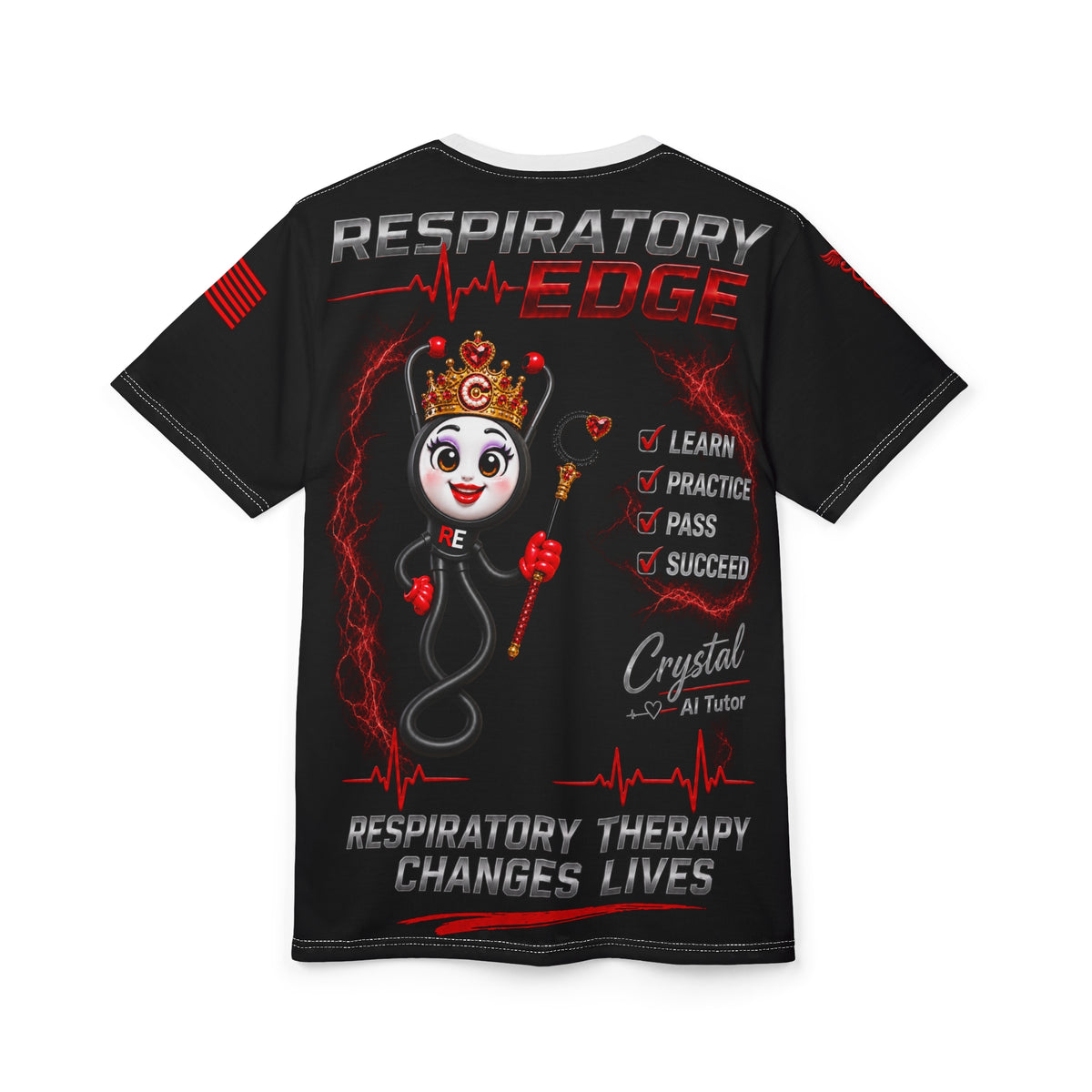Respiratory Edge Crystal Study & Succeed AOP T-Shirt
