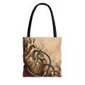 Crimson Pulse Tote — Black Handles