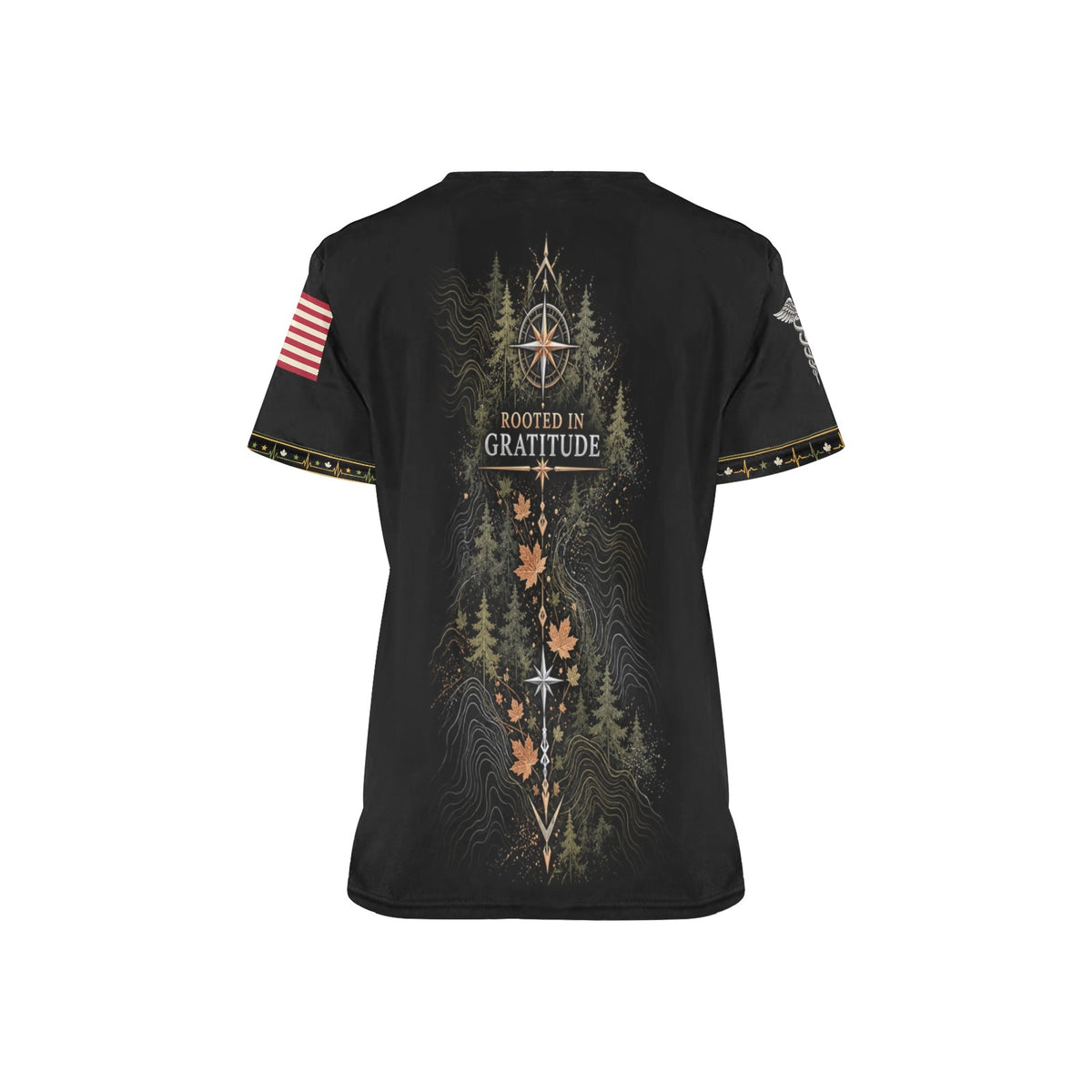 Roots of Gratitude — Veterans Thanksgiving All-Over Print Scrub Top