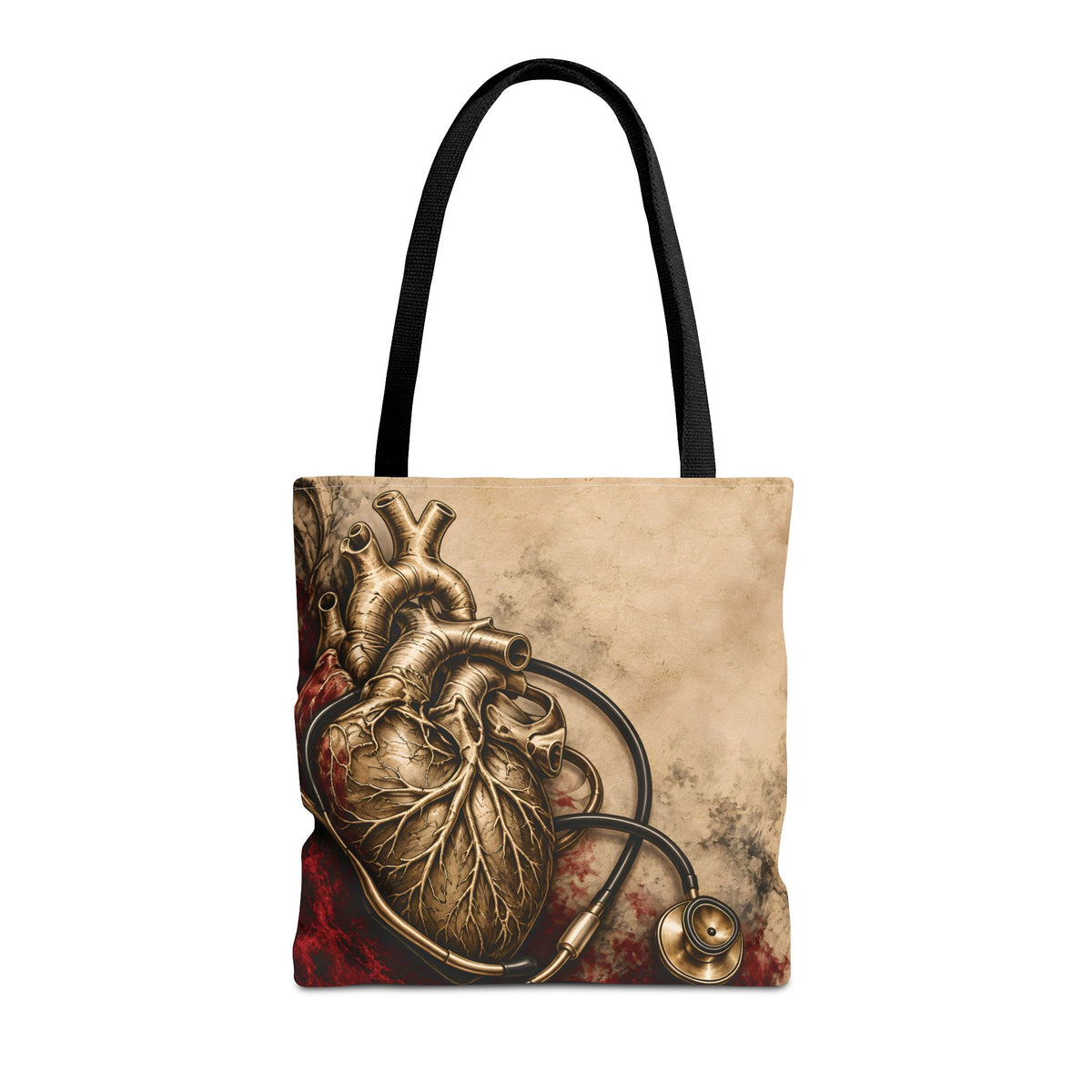 Crimson Pulse Tote — Black Handles