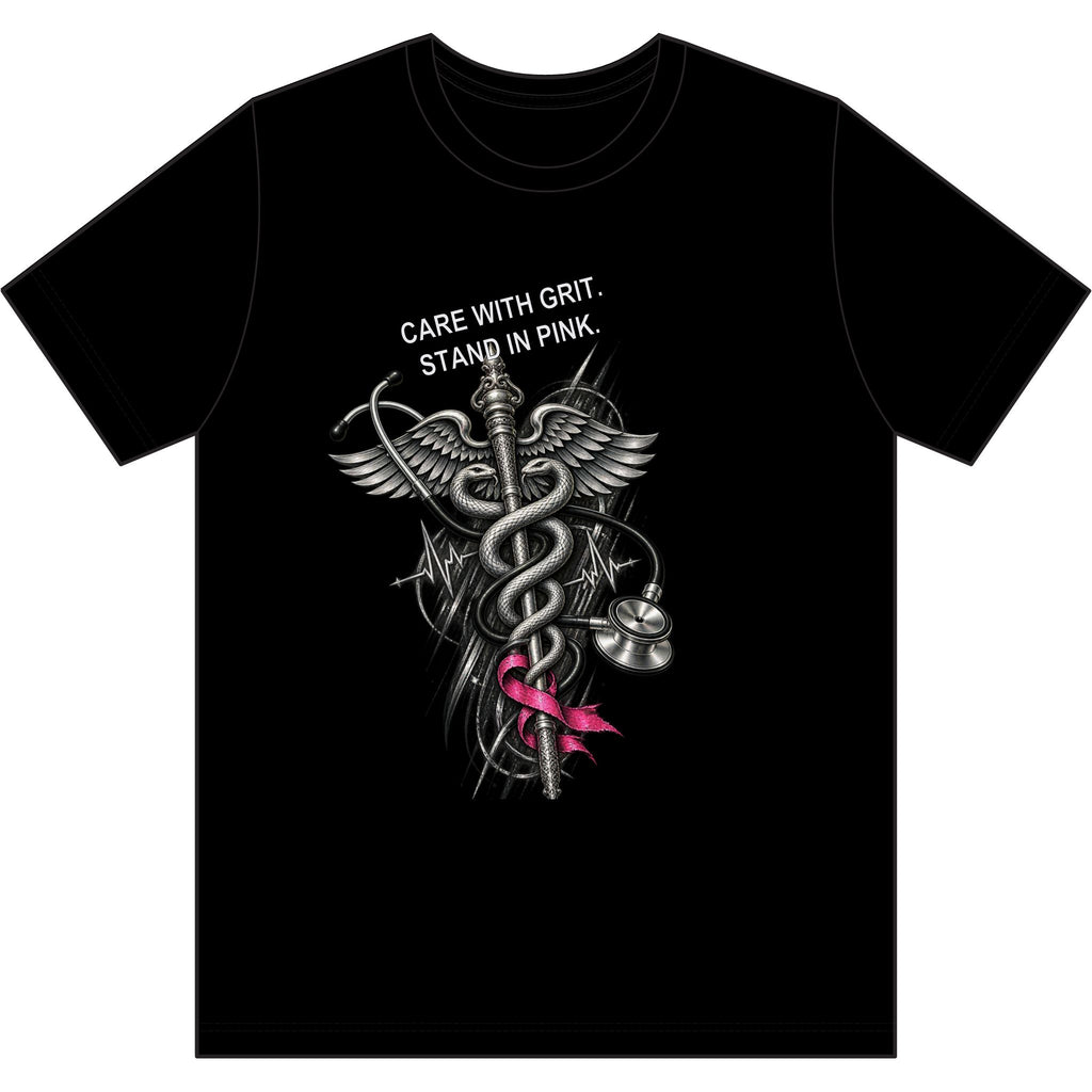 Care with Grit — Breast Cancer Awareness Medical T-Shirt
