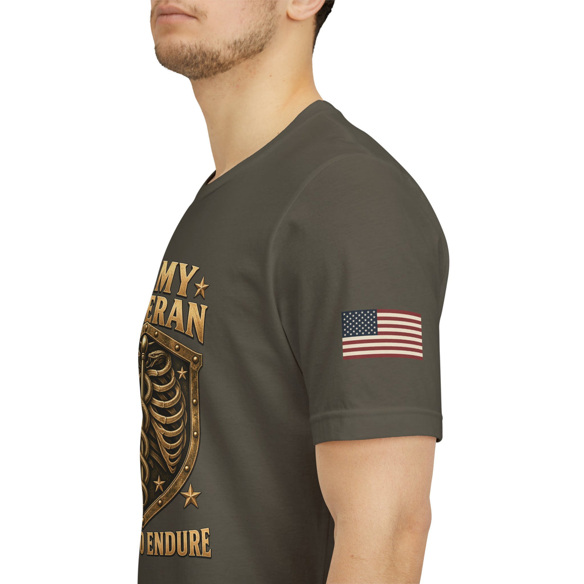 Army Veteran — Built to Endure — Unisex Cotton Tee