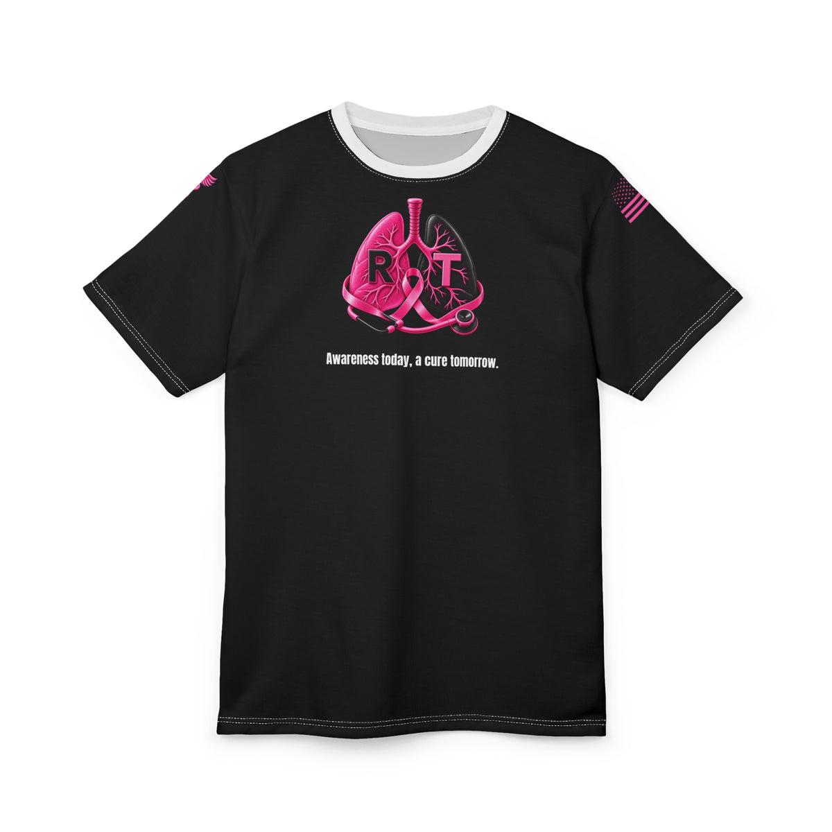 Respiratory Therapy Breast Cancer Awareness Pink Ribbon T-Shirt