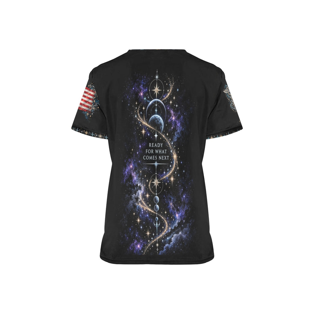 New Year Crew — Space Force New Year's All-Over Print Scrub Top