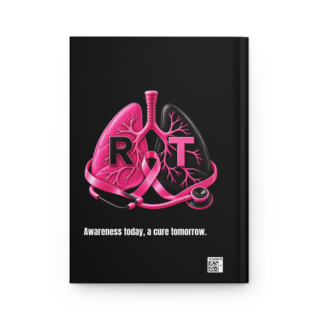 Respiratory Therapy Breast Cancer Awareness Pink Ribbon Hardcover Journal