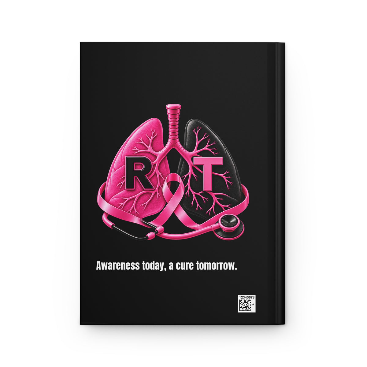 Respiratory Therapy Breast Cancer Awareness Pink Ribbon Hardcover Journal