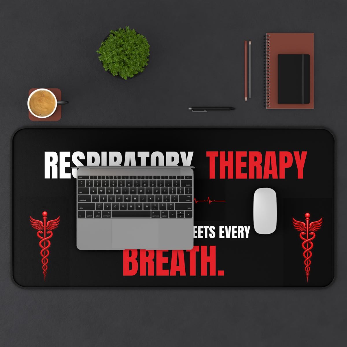 Respiratory Therapy Where Science Meets Every Breath Desk Mat