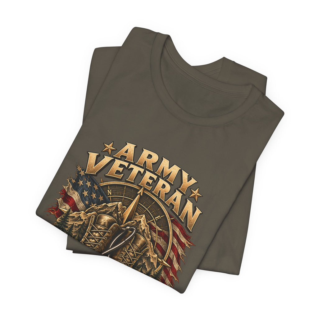 Army Veteran — Service Never Ends — Unisex Cotton Tee