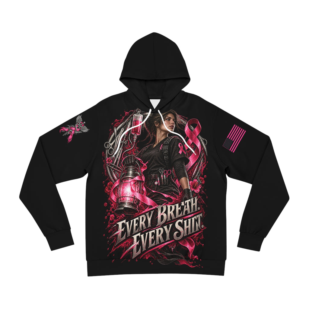 Every Breath Every Shift — Breast Cancer Awareness Medical Hoodie