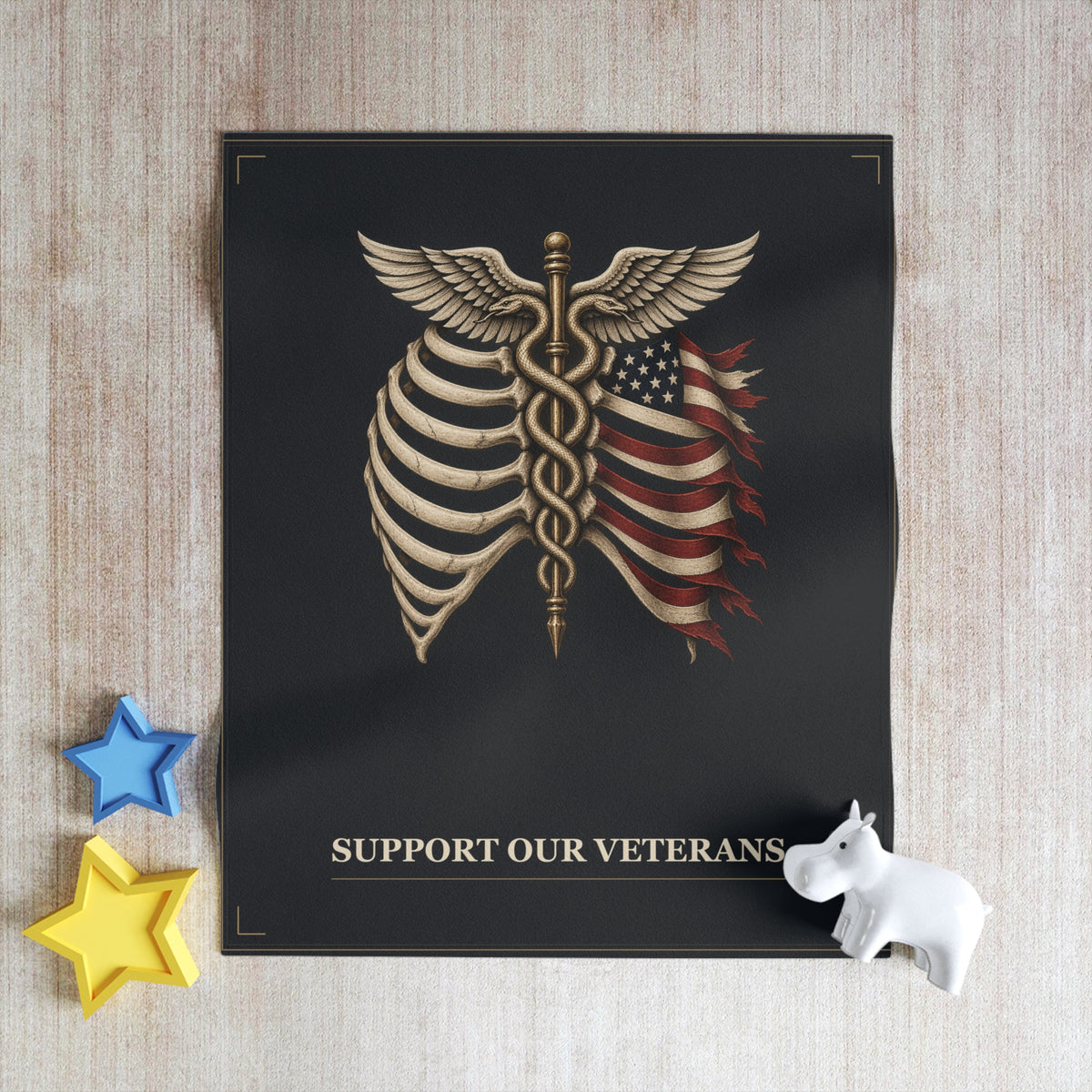 Homefront Support Our Veterans Fleece Throw Blanket