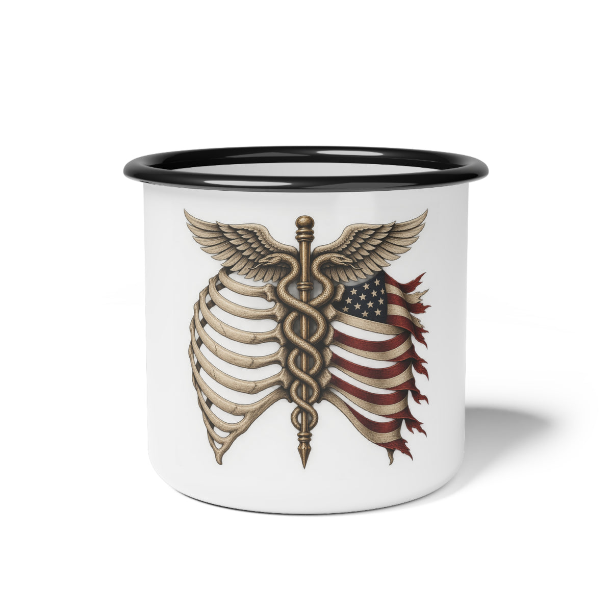 US Veterans Thorax Medallion Enamel Camp Mug