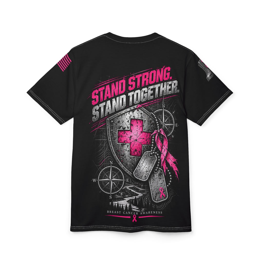 Courage to Care — Military Medical Breast Cancer Awareness AOP T-Shirt