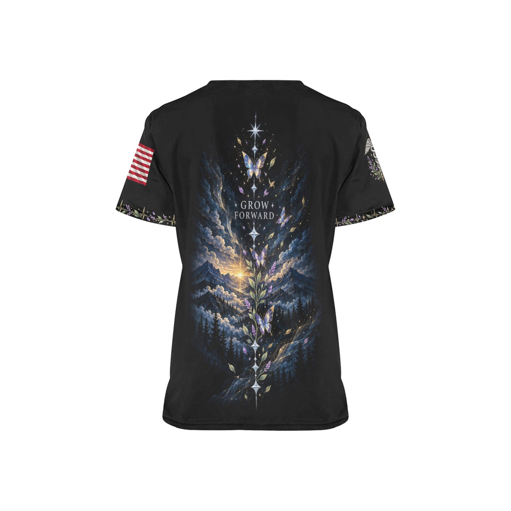 Wings of Renewal — Air Force Easter All-Over Print Scrub Top