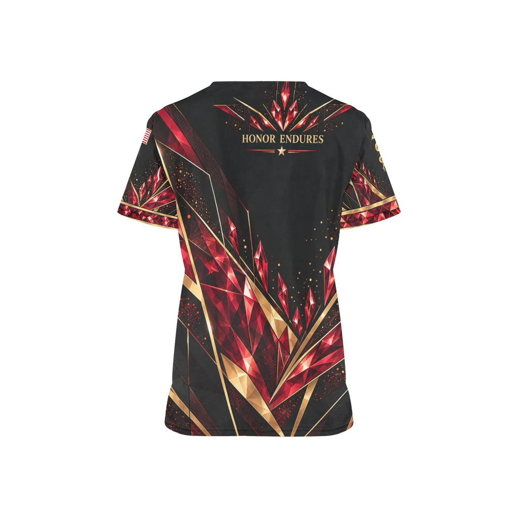 Ruby Honor — Marine Corps Veteran All-Over Print Scrub Top