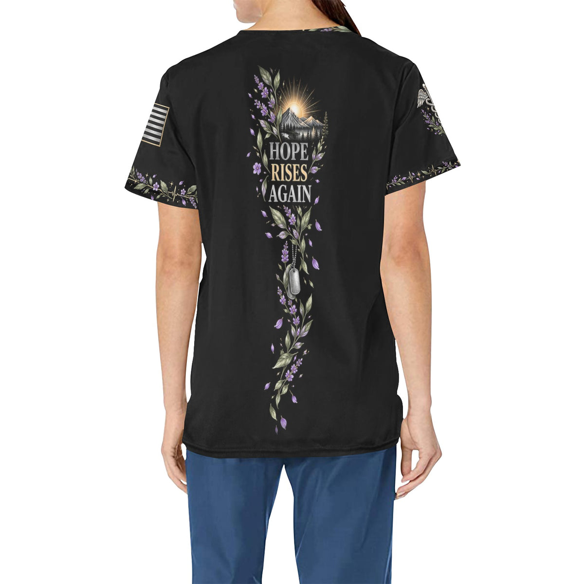 Renewed Resolve — Army Easter All-Over Print Scrub Top