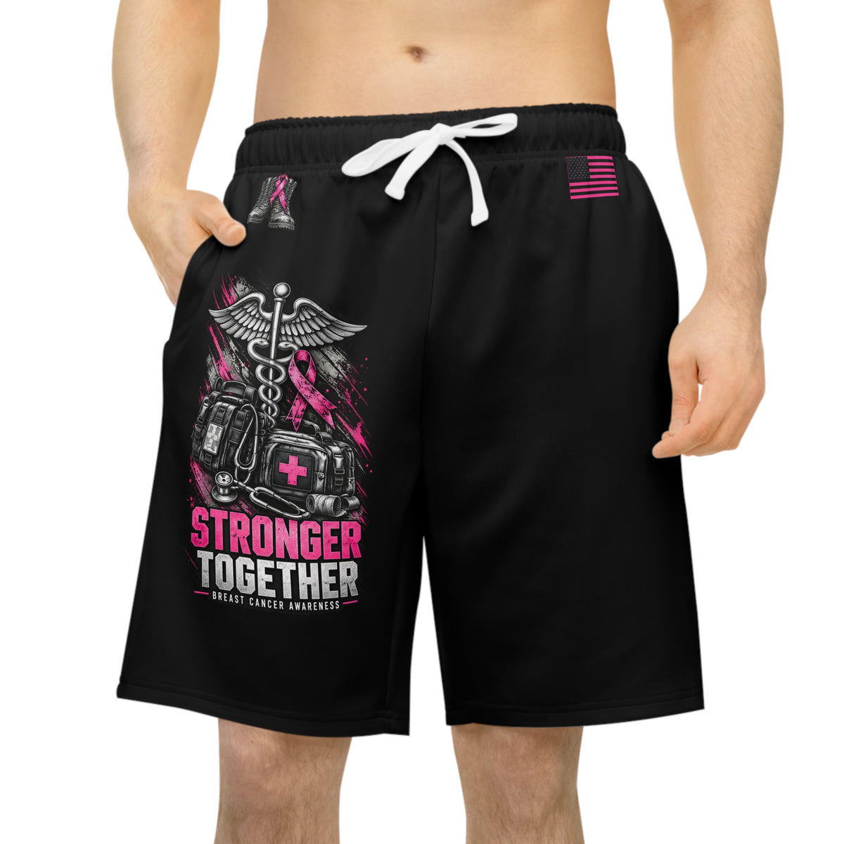 Stronger Together — Military Medical Breast Cancer Awareness Shorts