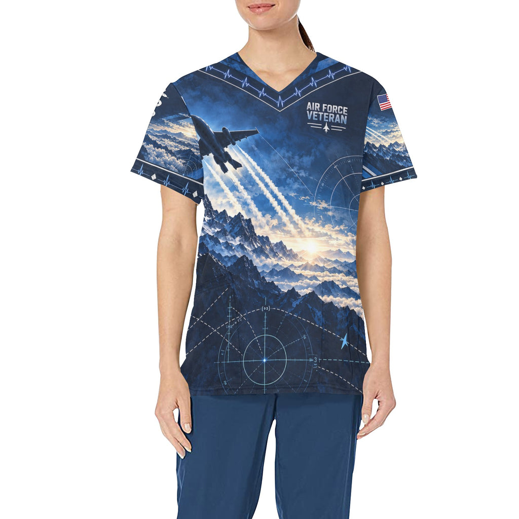 Horizon Watch — Air Force Veteran All-Over Print Scrub Top