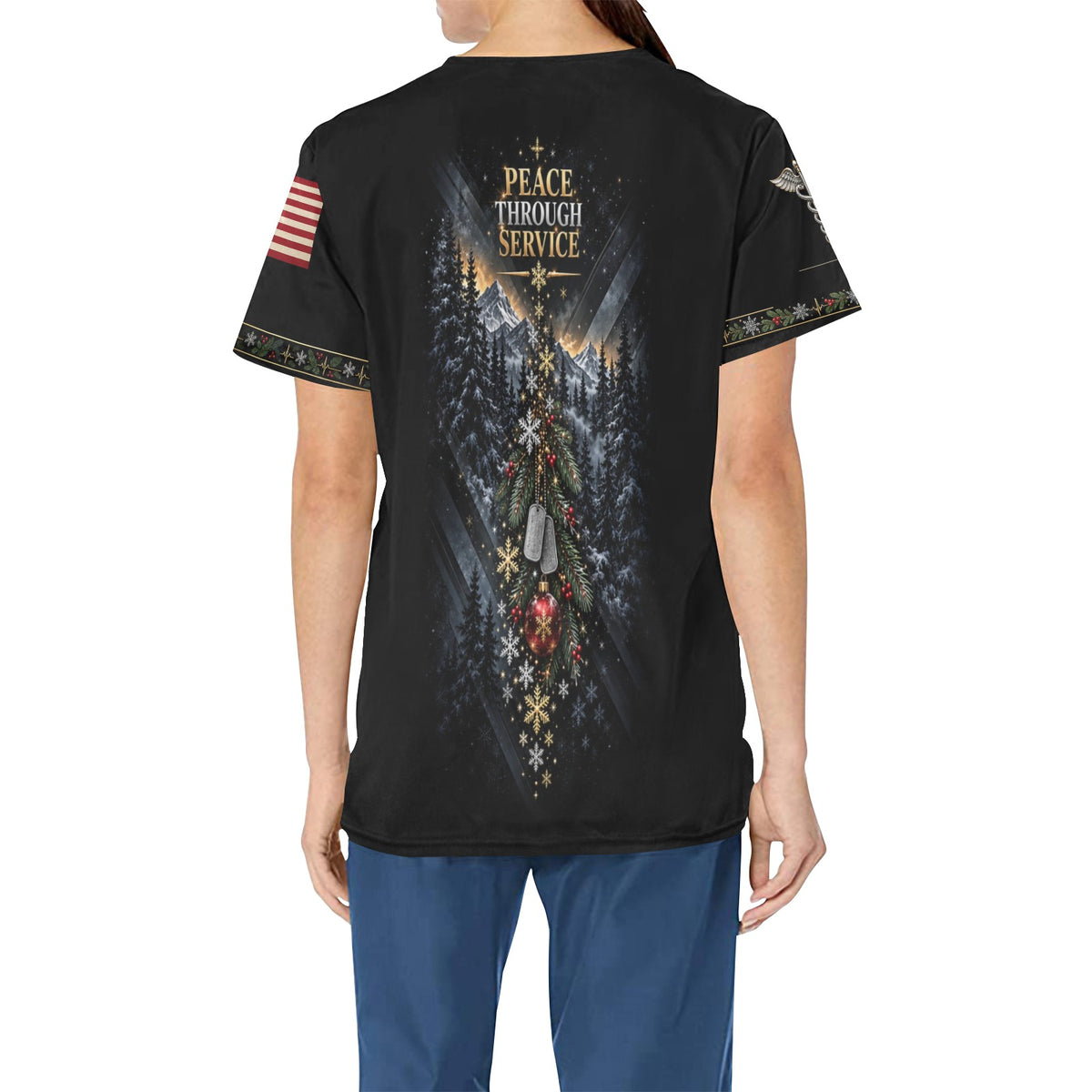 Winter Watch — Army Christmas All-Over Print Scrub Top