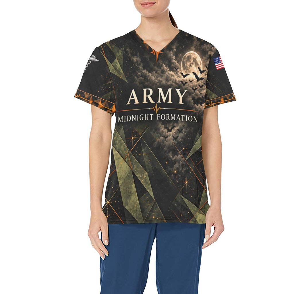 Midnight Formation — Army Halloween All-Over Print Scrub Top