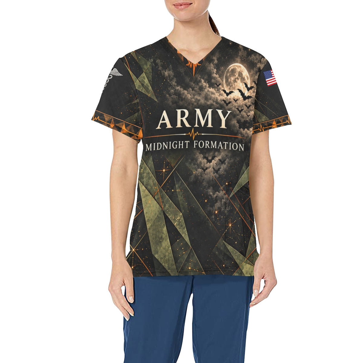 Midnight Formation — Army Halloween All-Over Print Scrub Top