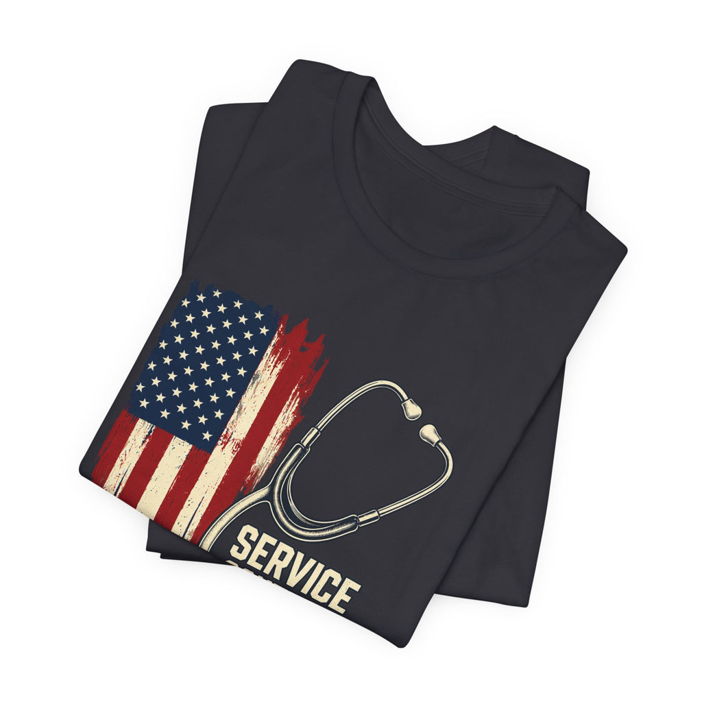 Off Duty, Service Continues — Charcoal Medical T-Shirt
