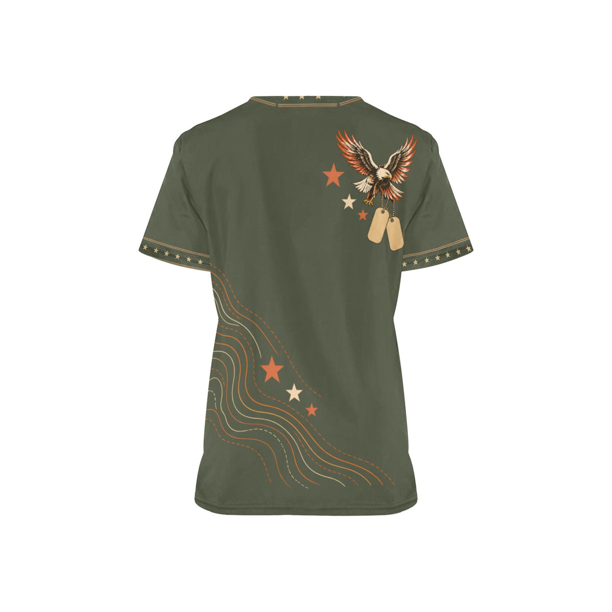 Honor in Every Step — Veteran All-Over Print Scrub Top