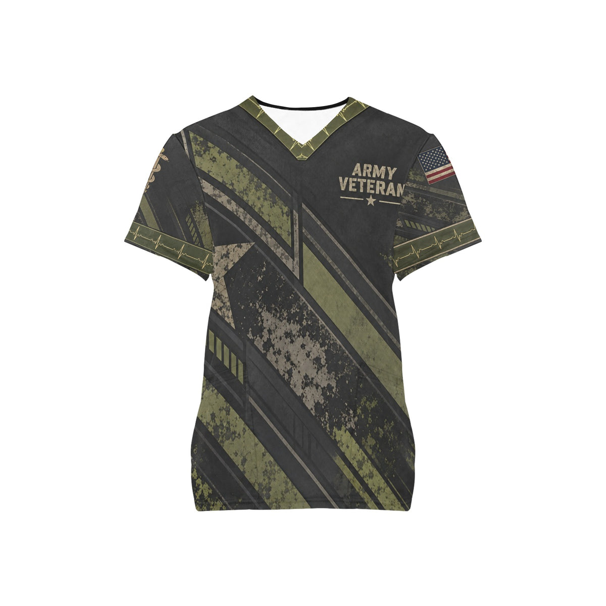 Iron Resolve — Army Veteran All-Over Print Scrub Top