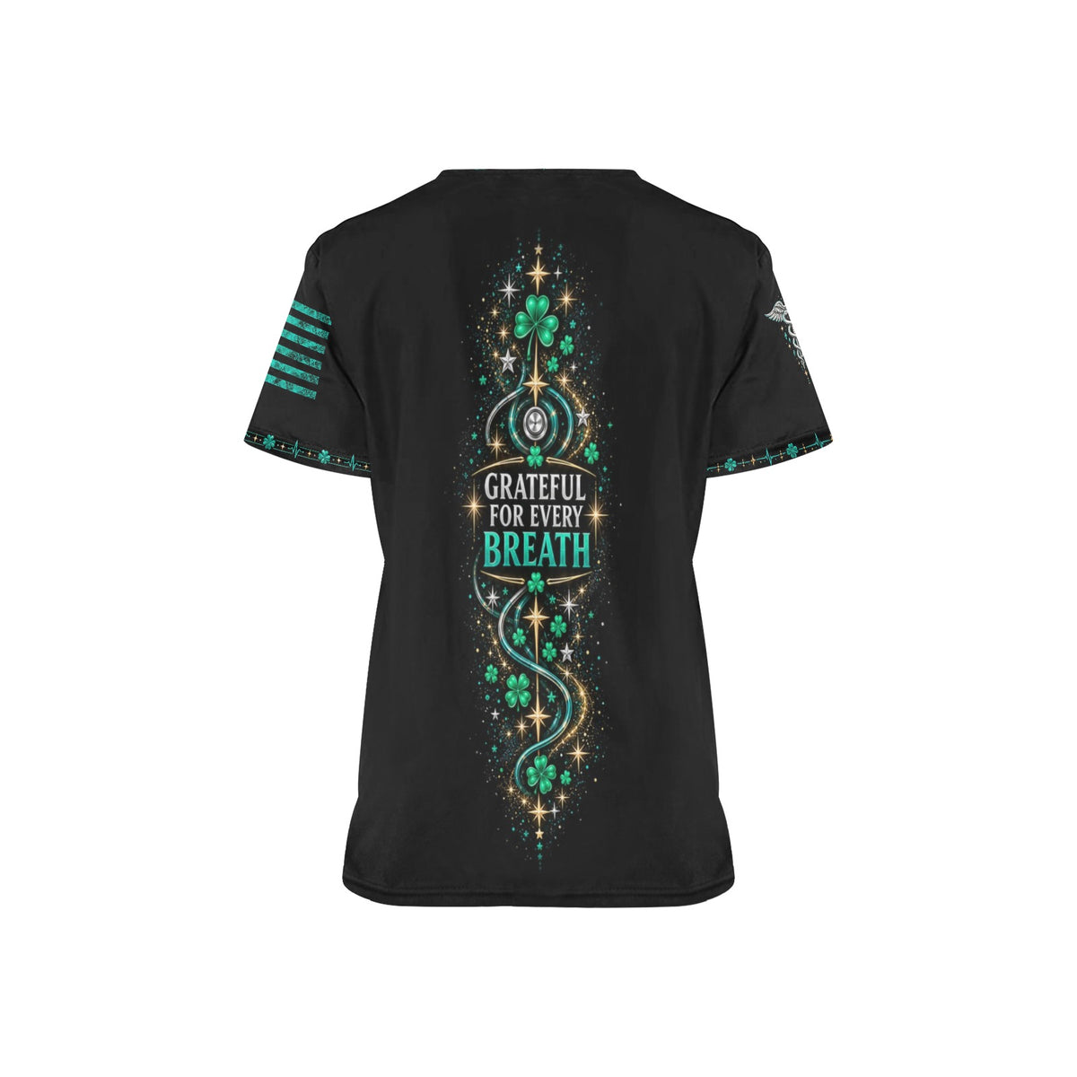 Shamrock Watch — Respiratory St. Patrick's Day All-Over Print Scrub Top