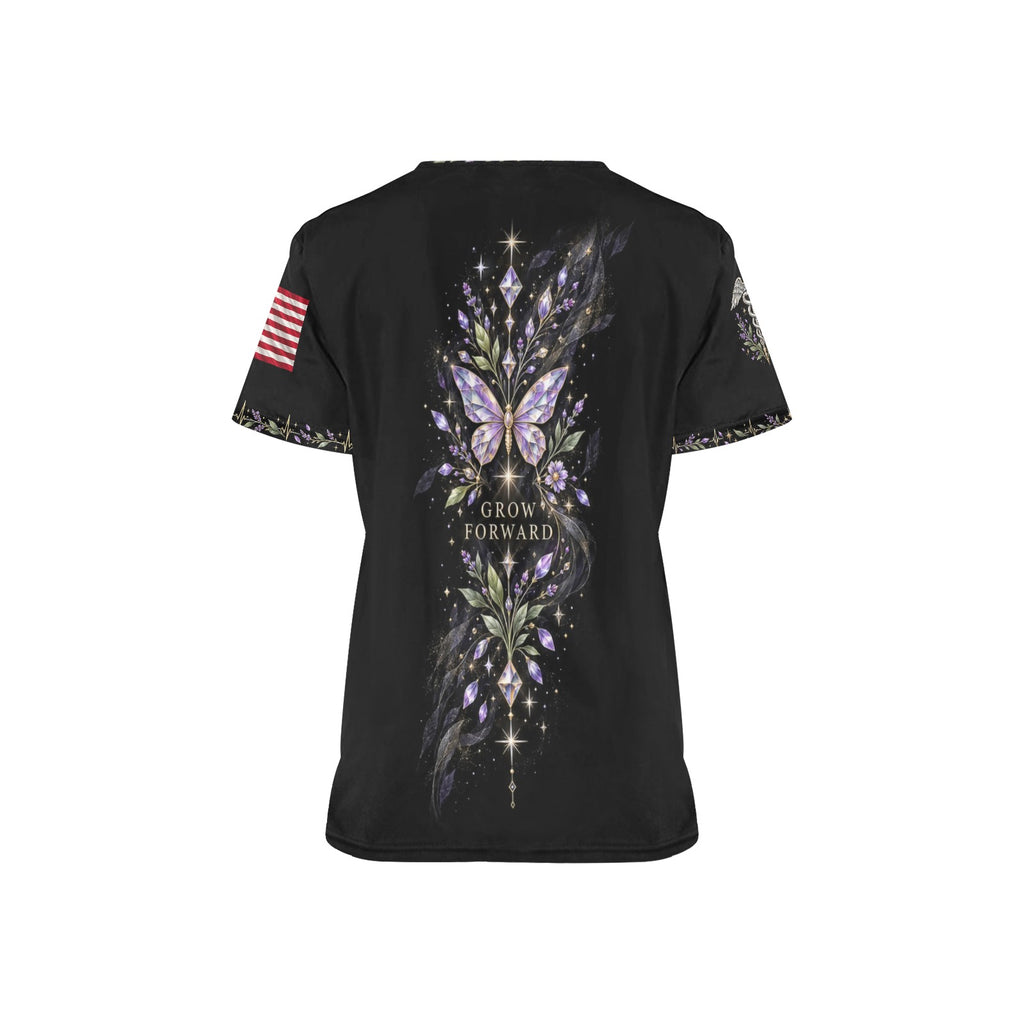 Wings of Renewal — Medical Easter All-Over Print Scrub Top