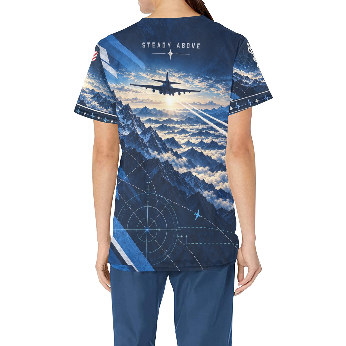 Horizon Watch — Air Force Veteran All-Over Print Scrub Top