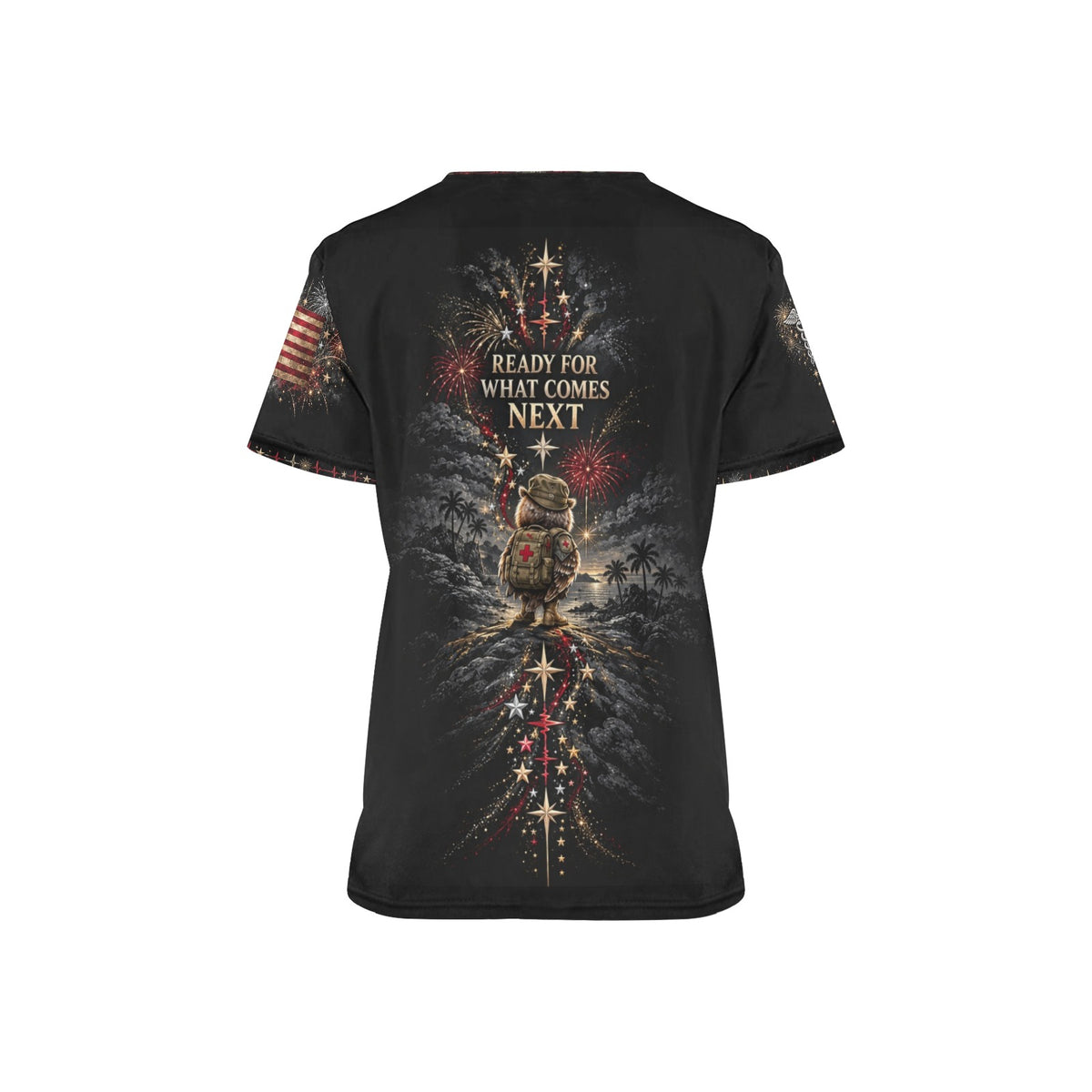 New Year Crew — Marine Corps New Year's All-Over Print Scrub Top