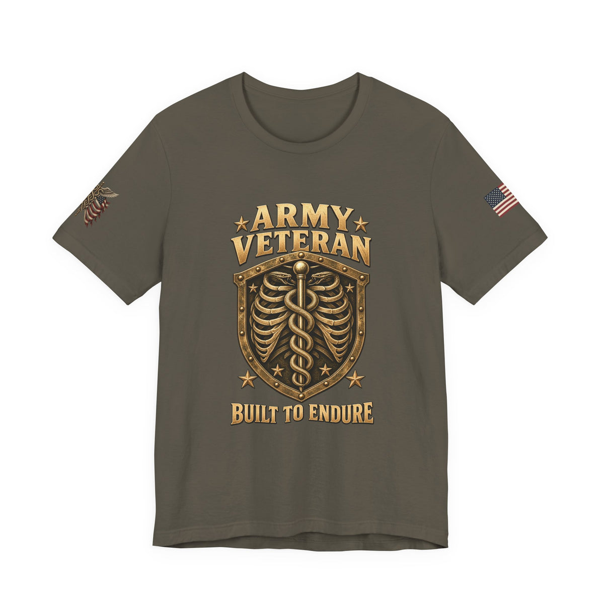 Army Veteran — Built to Endure — Unisex Cotton Tee