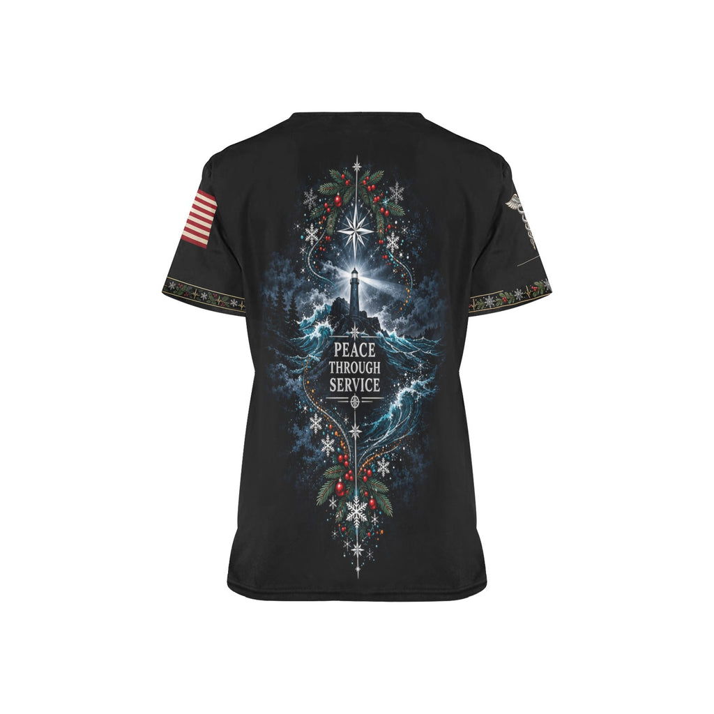 Winter Watch — Coast Guard Christmas All-Over Print Scrub Top