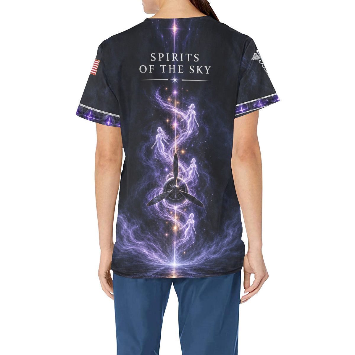 Ghost Squadron — Air Force Halloween All-Over Print Scrub Top