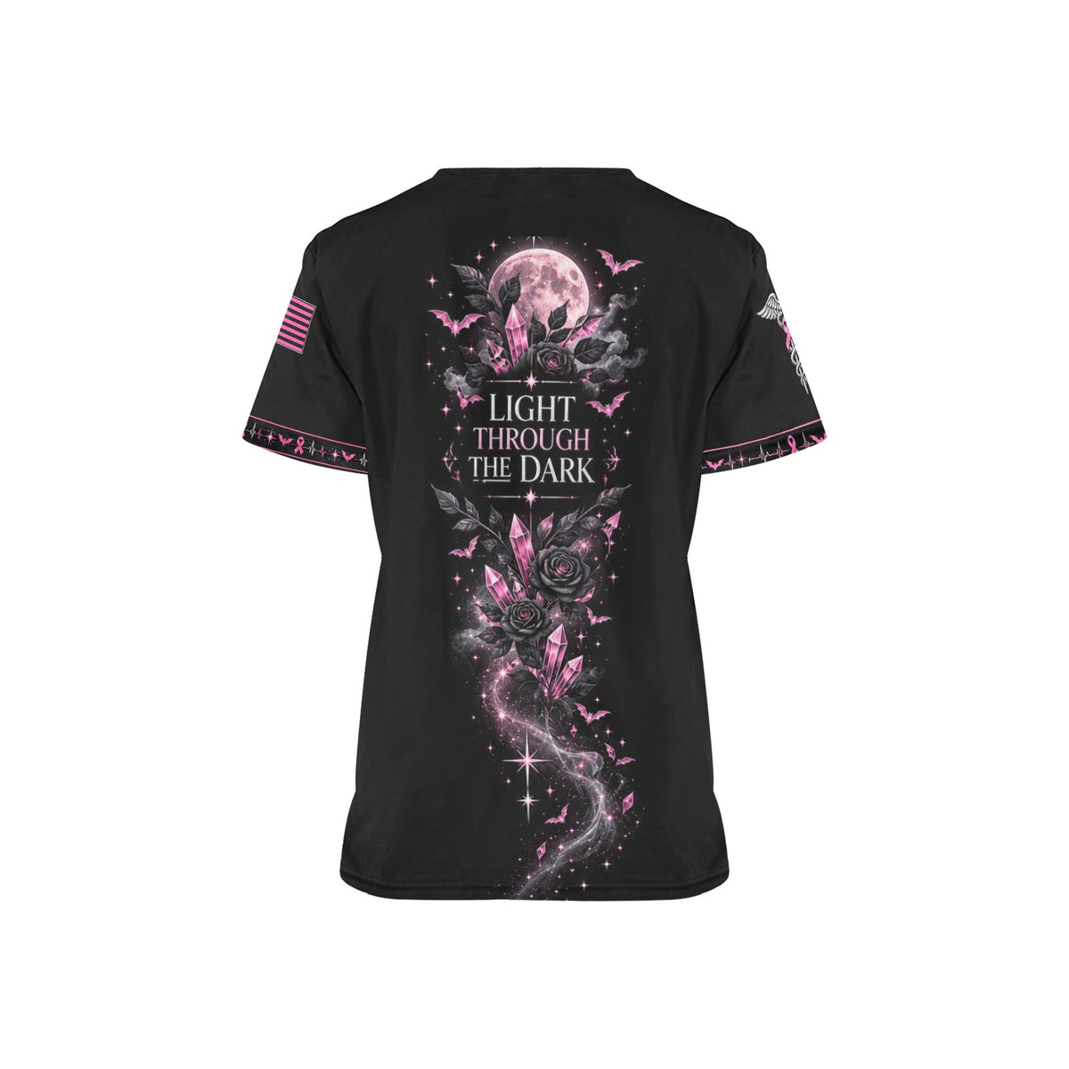 Midnight Hope — Breast Cancer Halloween All-Over Print Scrub Top