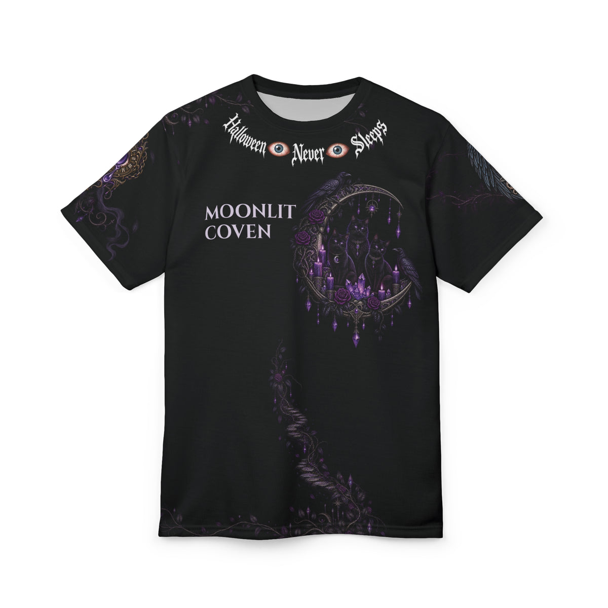 Halloween Never Sleeps — Moonlit Coven Cut & Sew T-Shirt