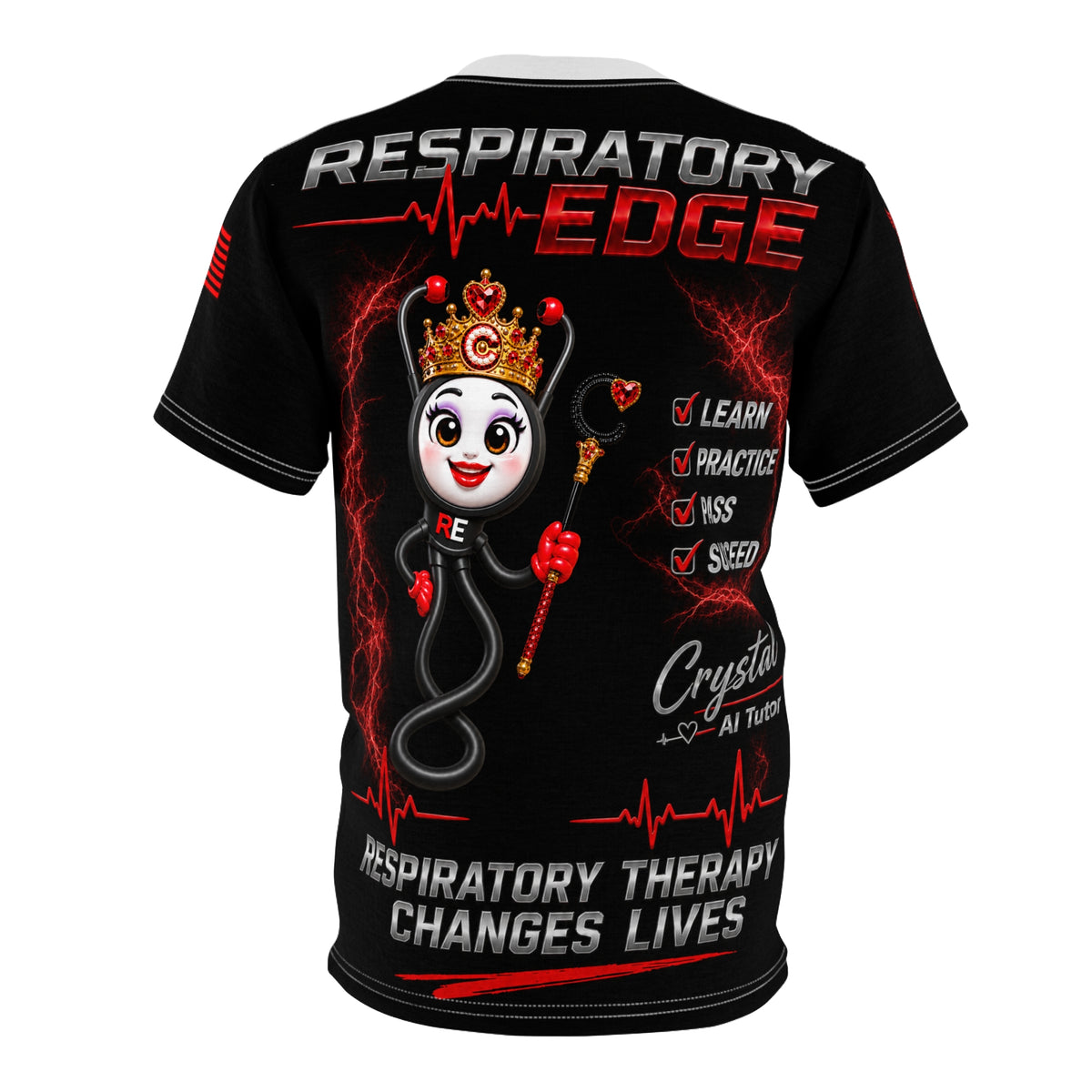 Respiratory Edge Crystal Study & Succeed AOP T-Shirt