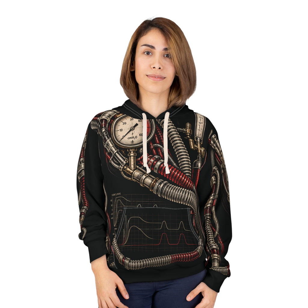 Crimson Airway — All-Over Respiratory Hoodie