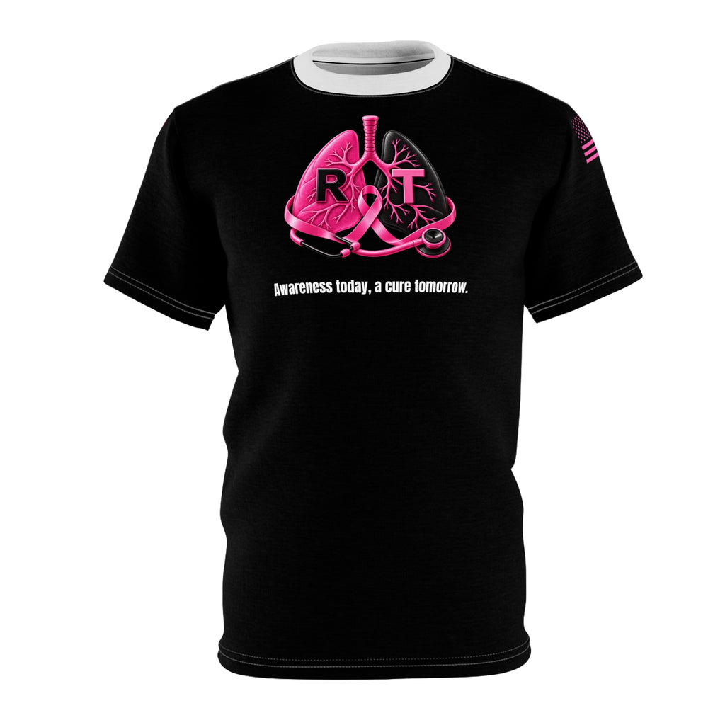 Respiratory Therapy Breast Cancer Awareness Pink Ribbon T-Shirt