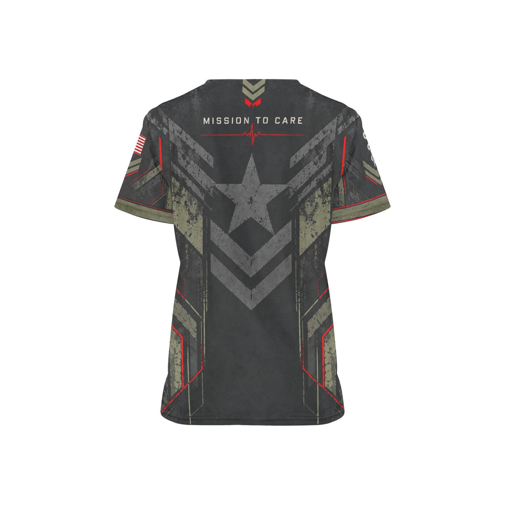 Mission to Care — Veteran Medical All-Over Print Scrub Top