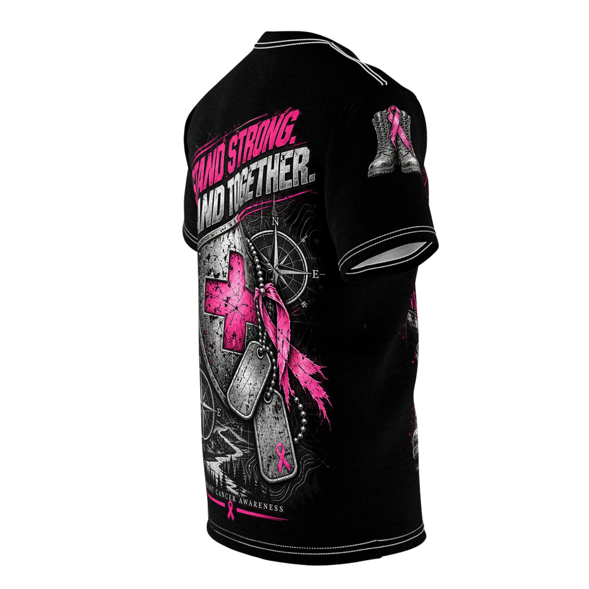 Courage to Care — Military Medical Breast Cancer Awareness AOP T-Shirt