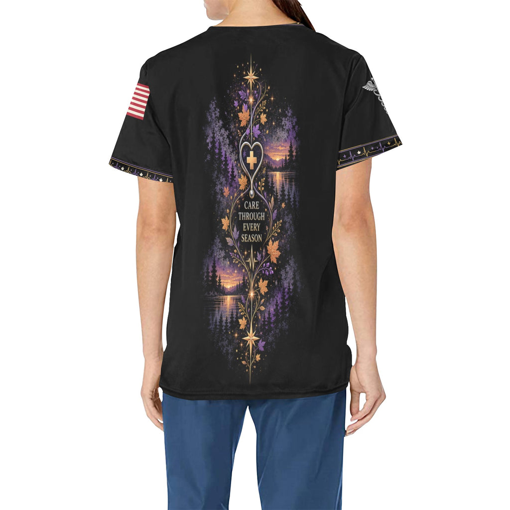 Grateful Watch — Medical Thanksgiving All-Over Print Scrub Top